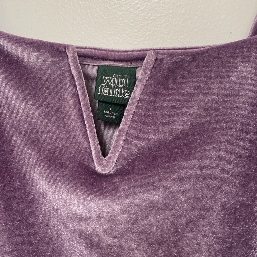 Women’s purple velvet bodysuit tank Target Wild Fable Size Large - Picture 2 of 3